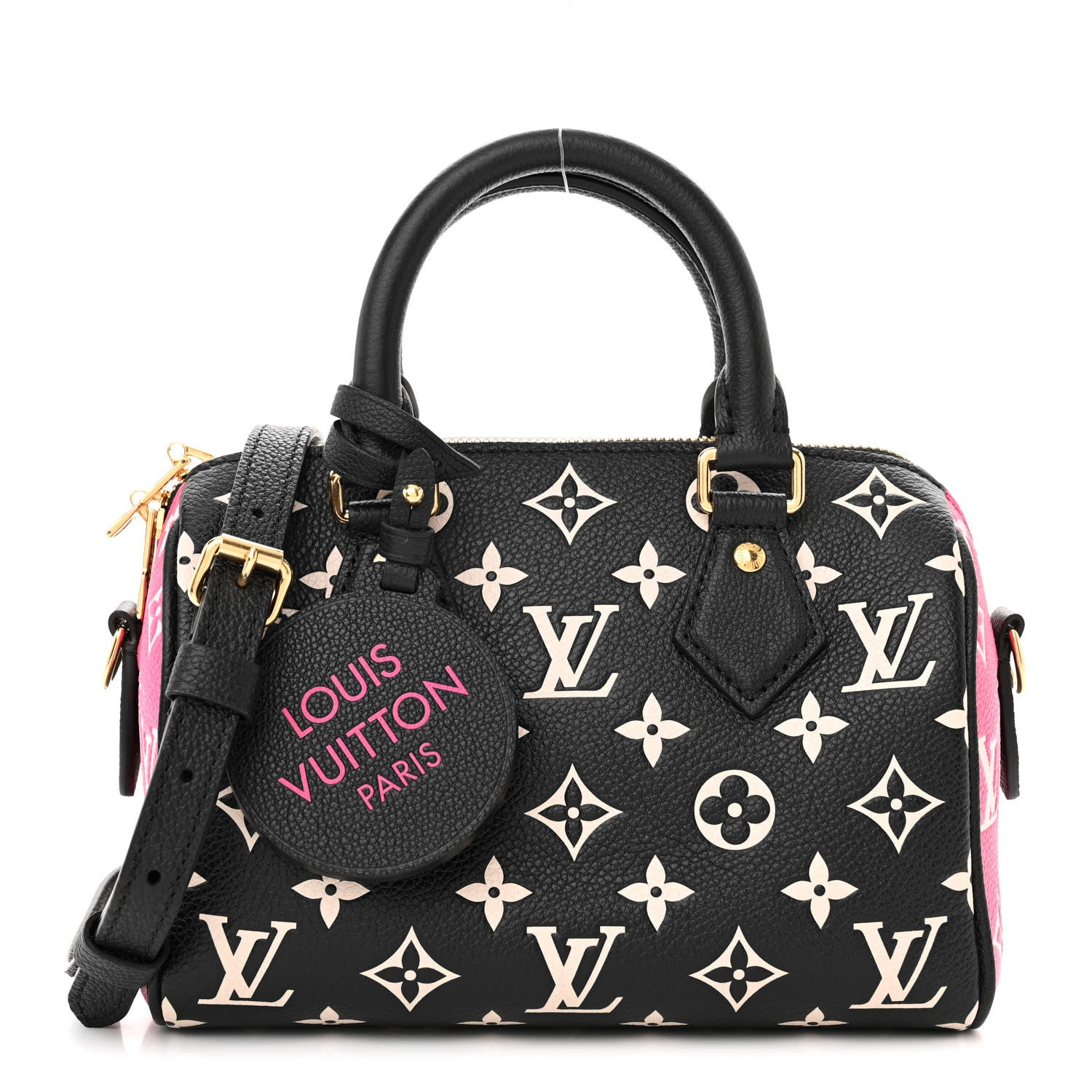 Louis Vuitton Empreinte Monogram Spring in the City Speedy Bandouliere 20 Black White Pink 1 of 9