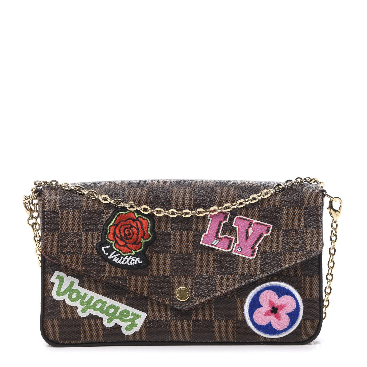 Monogram My LV World Tour Pochette Felicie Chain Wallet Coquelicot