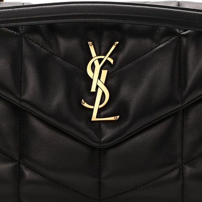 Saint Laurent Lambskin Quilted Small Loulou Puffer Monogram Chain Satchel Black 9 of 11