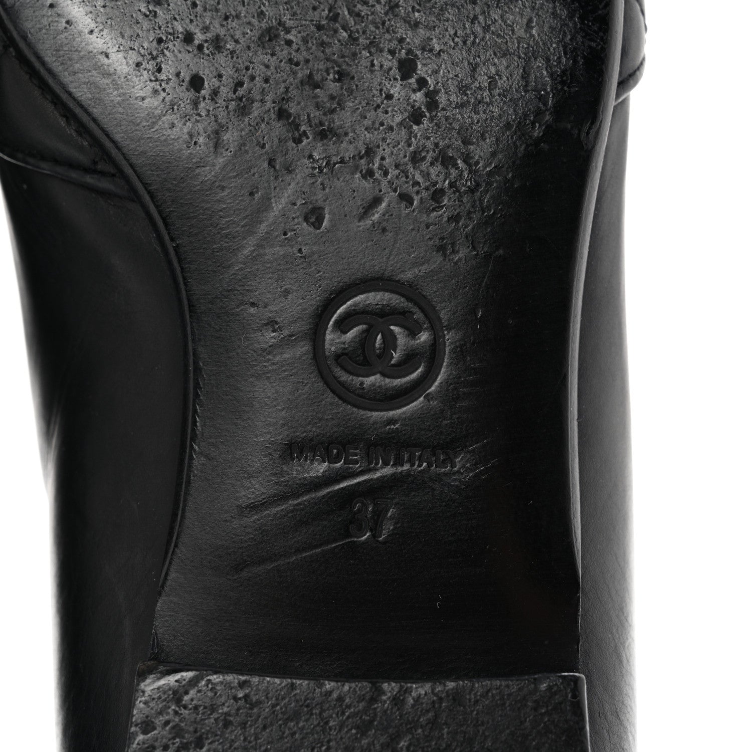 Chanel Calfskin Quilted CC Moccasin Loafers 37 Black 6 of 8