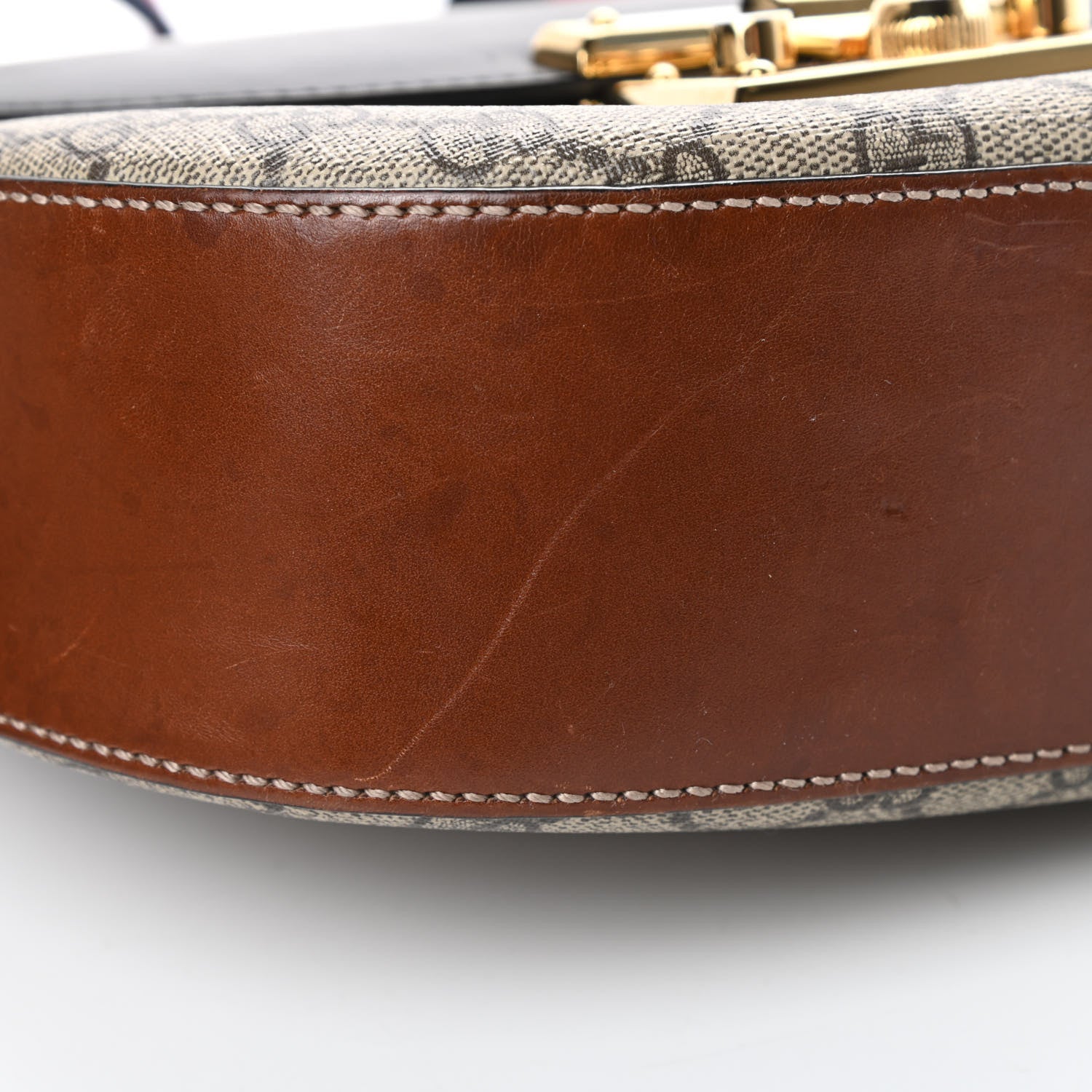 Gucci GG Supreme Monogram Web Medium Padlock Messenger Shoulder Bag Black 17 of 19