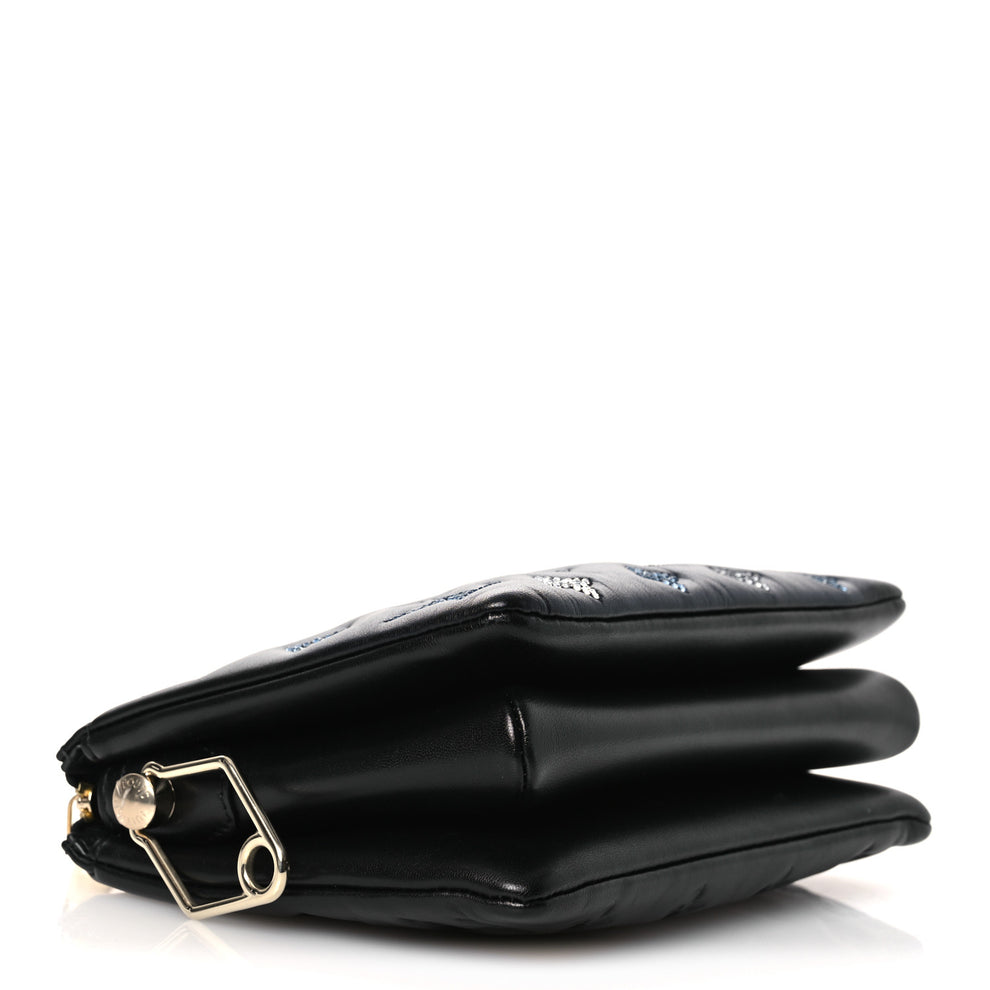 Louis Vuitton Lambskin Crystal Embellished Monogram Coussin BB Black ...