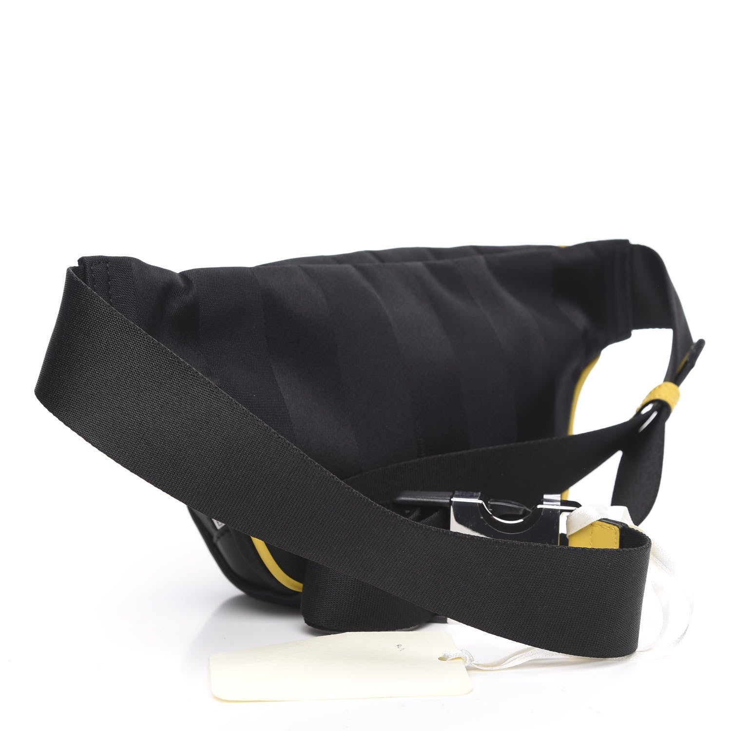 Fendi Recycled Nylon Vitello Grace Light Pequin Logo Pocket Belt Bag Black Sunflower 3 of 10