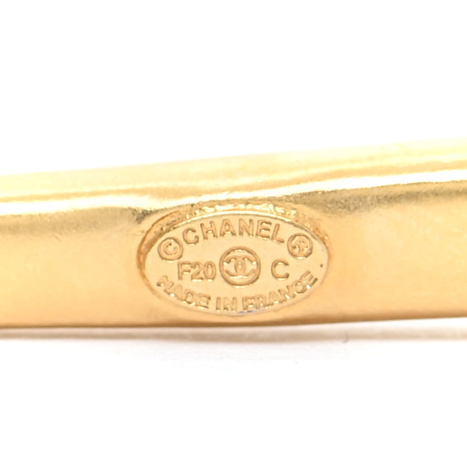 Chanel Pearl CC Tag Safety Pin Brooch Gold 4 of 4