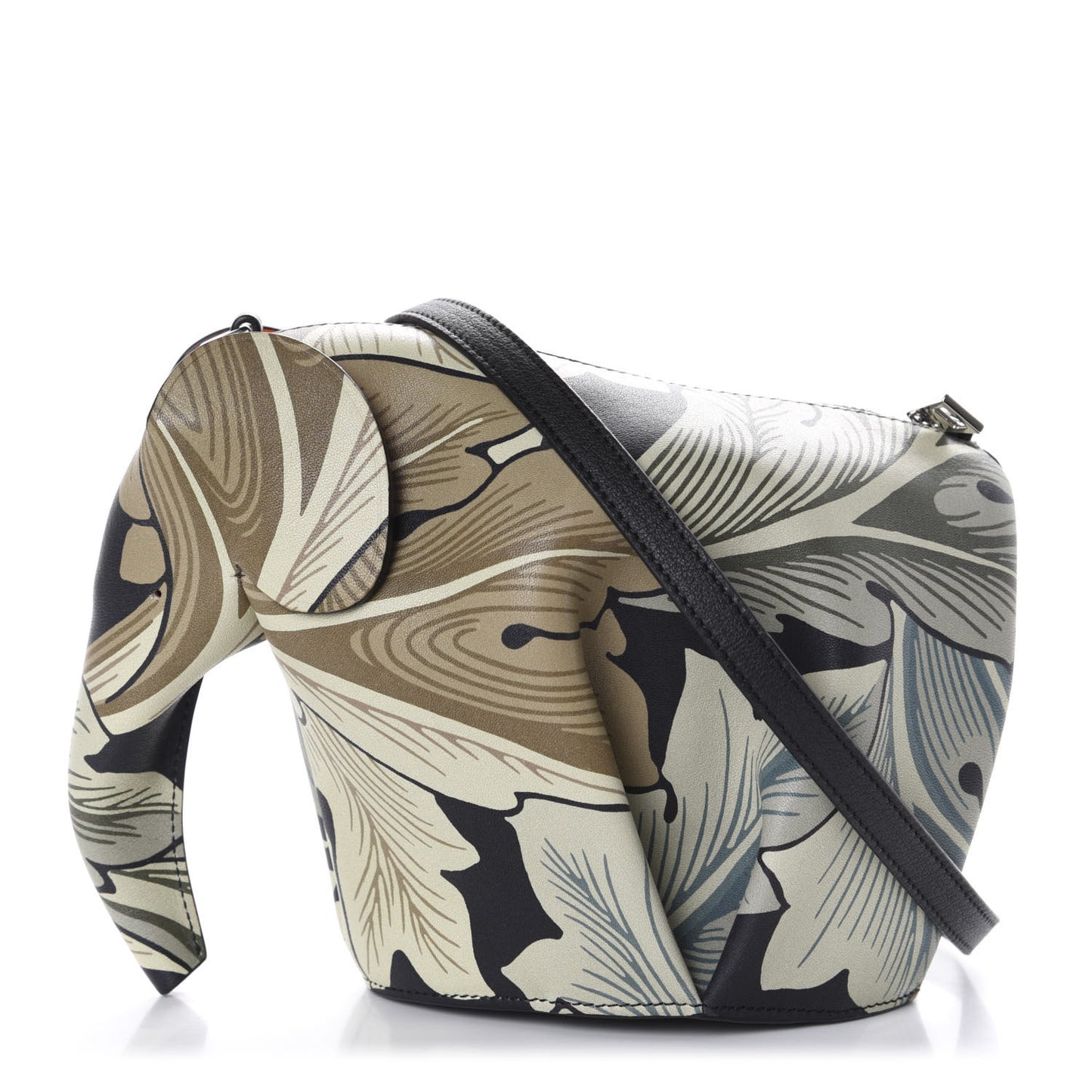 Calfskin Printed Mini Elephant Crossbody Bag Green