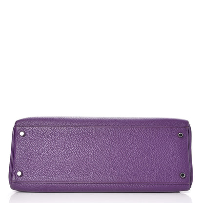 Hermes Taurillon Clemence Kelly Retourne 35 Ultraviolet 7 of 34