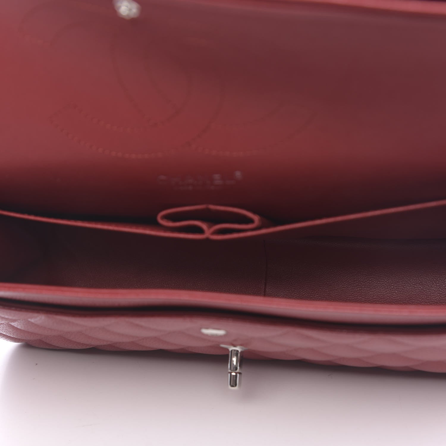 Chanel Caviar Quilted Jumbo Double Flap Red 5 of 11