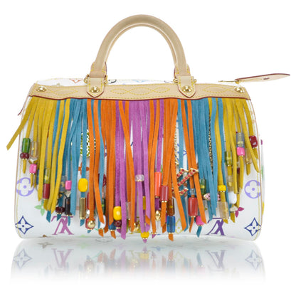 Louis Vuitton Monogram Multicolor Fringe Speedy 25 White 1 of 9
