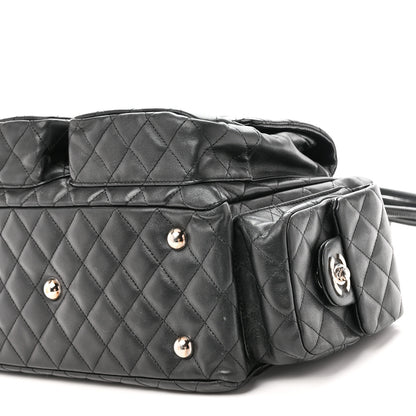 Chanel Calfskin Quilted Large Cambon Multipocket Reporter Black White 10 of 11