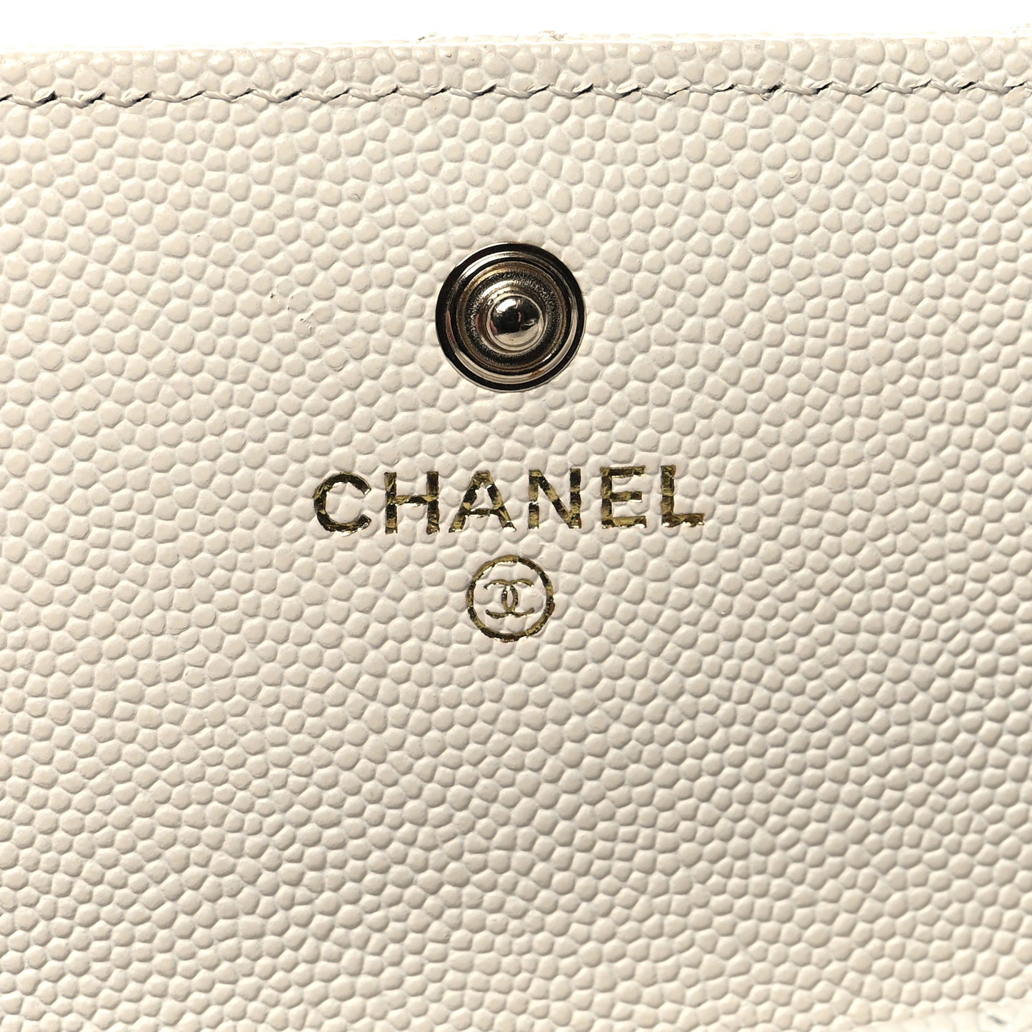 Caviar Quilted Striated CC Large Gusset Flap Wallet White