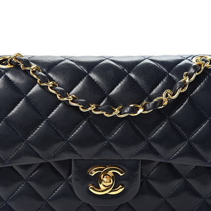 Chanel Lambskin Quilted Medium Double Flap Navy 8 of 12