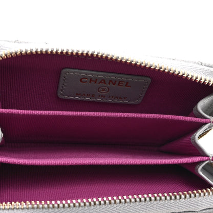 Chanel Caviar Quilted Zip Coin Purse Grey 5 of 10