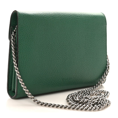 Gucci Calfskin Mini Dionysus Chain Wallet Emerald 3 of 10
