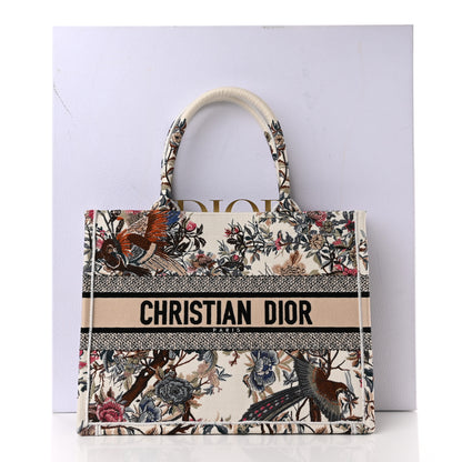 Christian Dior Canvas Embroidered Medium Jardin D'Hiver Book Tote Latte Multicolor 11 of 11