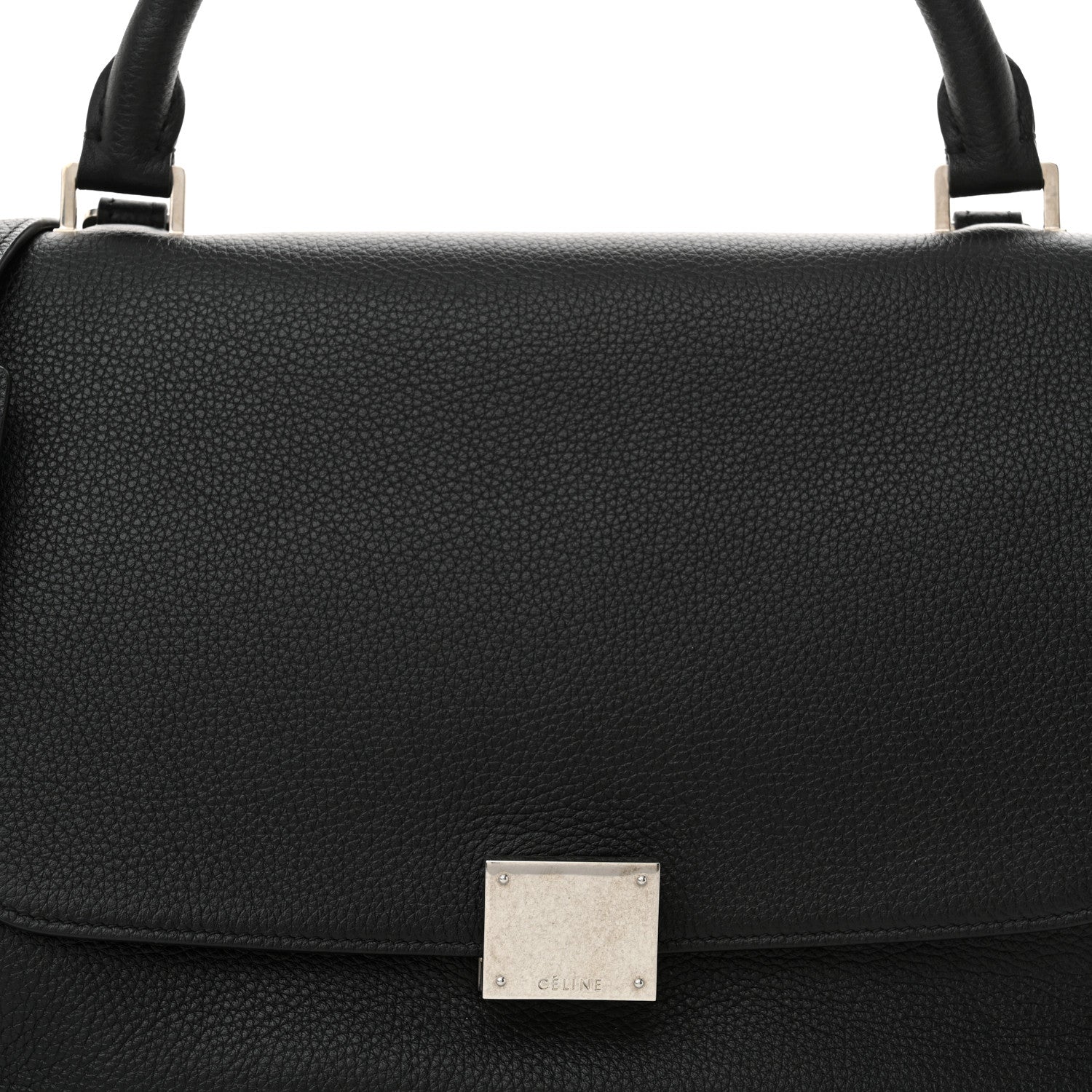 Celine Drummed Calfskin Suede Small Trapeze Black 7 of 11