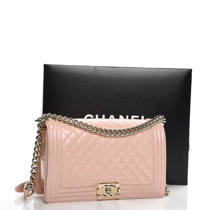 Chanel Iridescent Calfskin Quilted New Medium Boy Flap Light Pink 10 of 10
