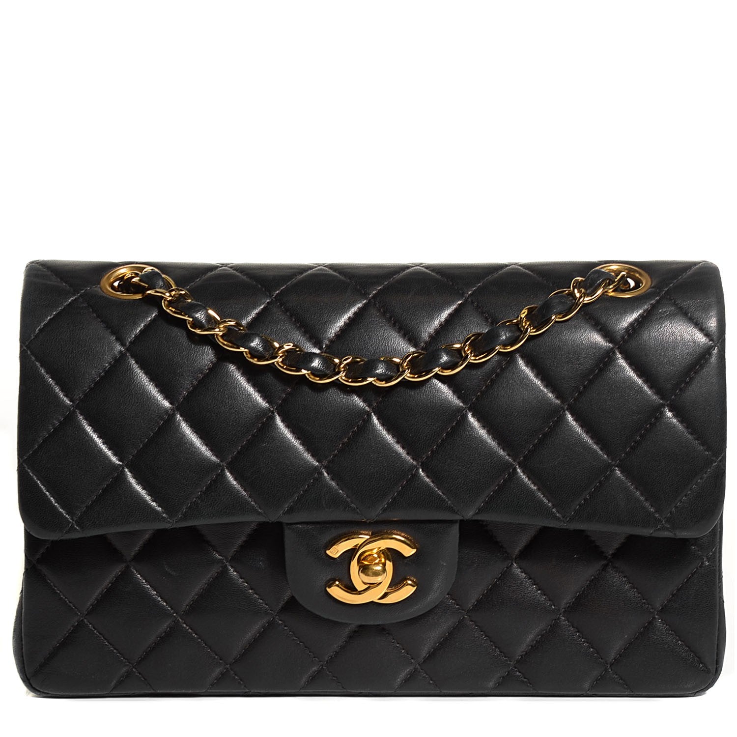 Chanel Lambskin Quilted Medium Double Flap Black 1 of 9