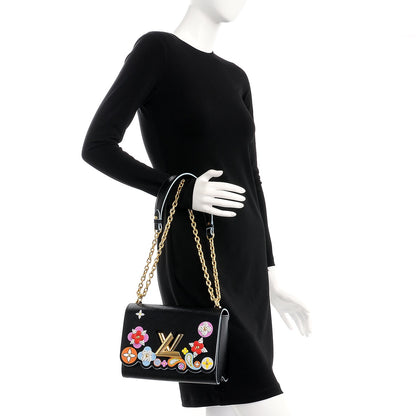 Louis Vuitton Epi Blooming Flowers Twist Shoulder Bag MM Black 3 of 8