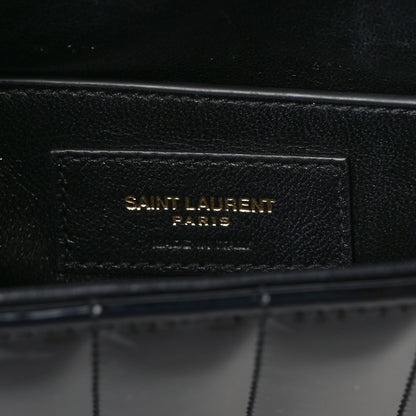 Saint Laurent Patent Calfskin Matelasse Monogram Medium Vicky Chain Bag Black 6 of 10