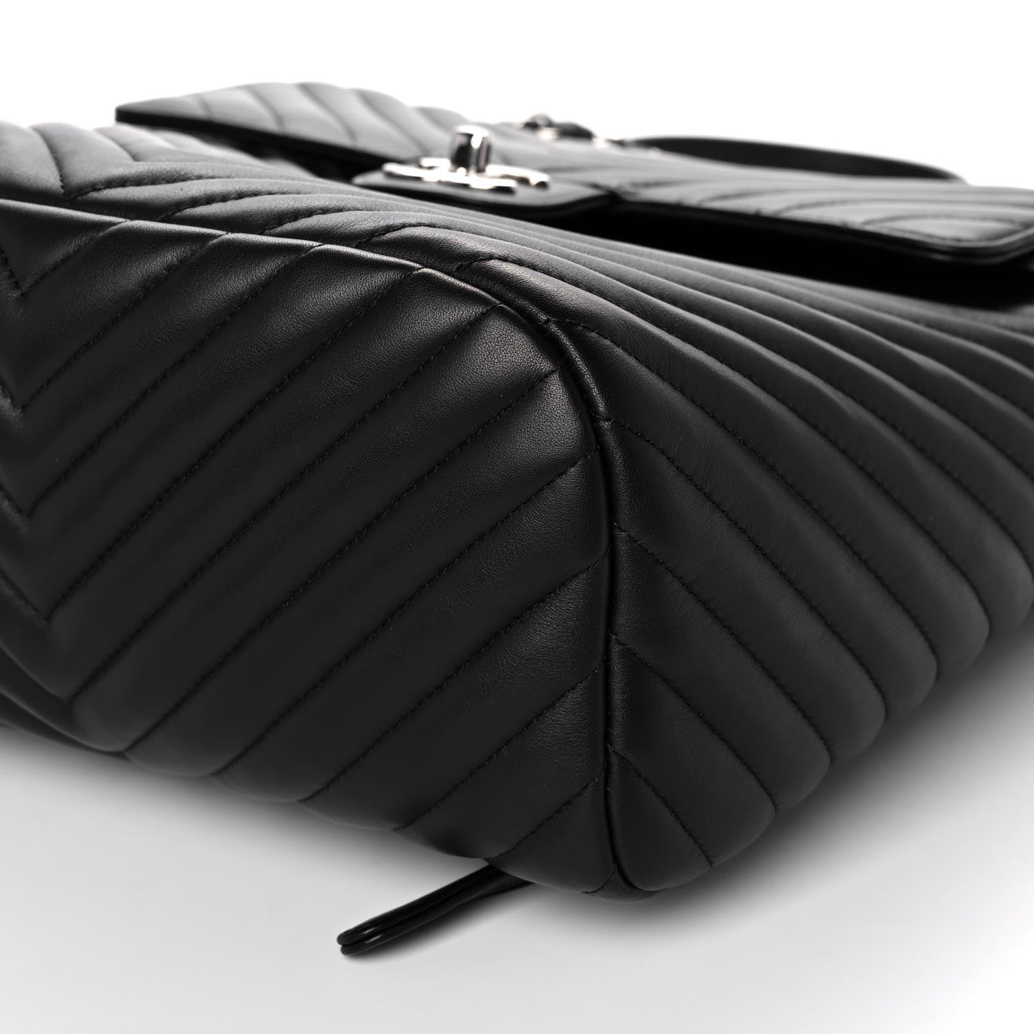 Chanel Calfskin Chevron Quilted Large Urban Spirit Backpack Black 10 of 13