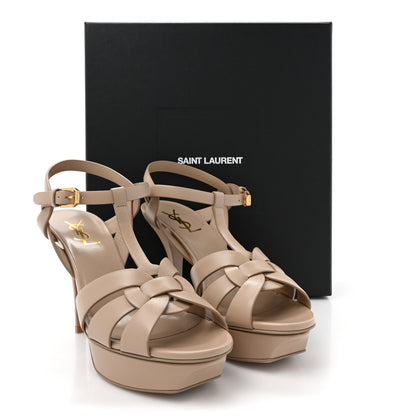 Saint Laurent Calfskin Tribute 75 Platform Sandals 38.5 Nude Powder 12 of 12