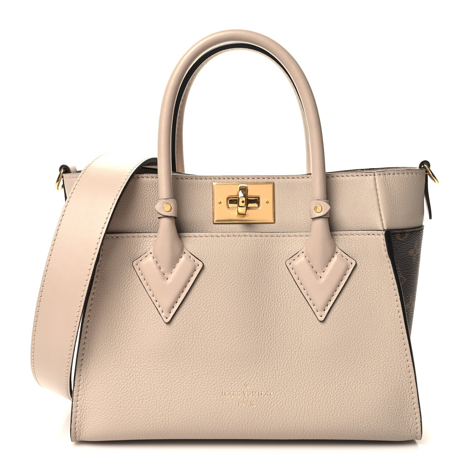 Louis Vuitton Calfskin Monogram On My Side PM Greige 1 of 10