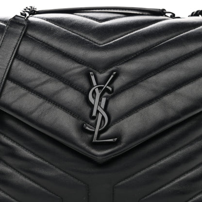 Saint Laurent Calfskin Y Quilted Monogram Medium Loulou Chain Satchel Black 9 of 15