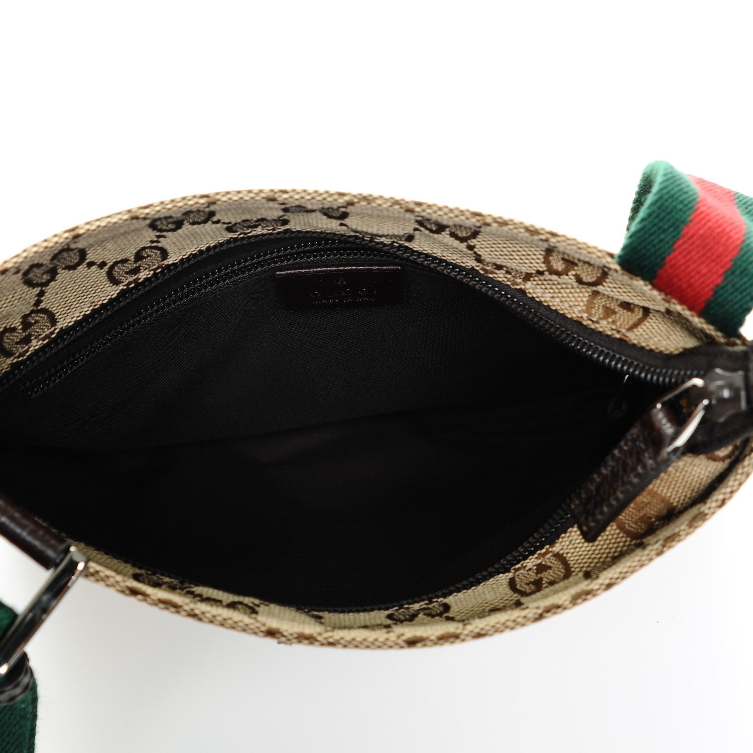 Gucci Monogram Web Small Flat Messenger Bag Dark Brown 5 of 6