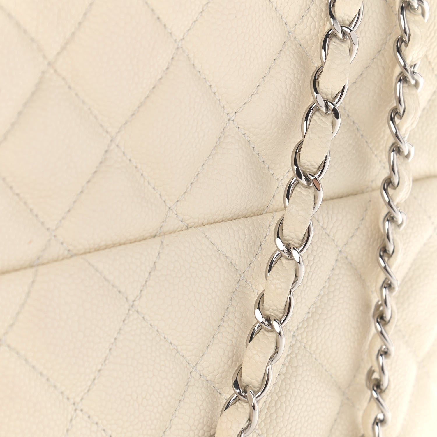Chanel Caviar Quilted Jumbo Easy Flap Dark White 12 of 13