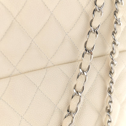 Chanel Caviar Quilted Jumbo Easy Flap Dark White 12 of 13