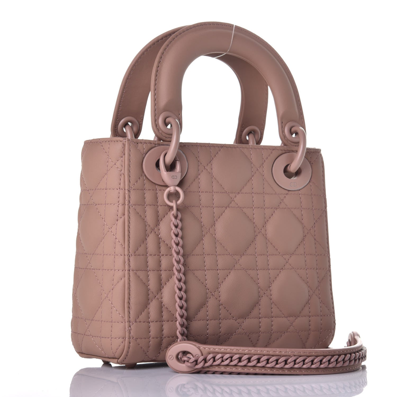 Christian Dior Ultra Matte Calfskin Cannage Mini Lady Dior Light Beige 4 of 11