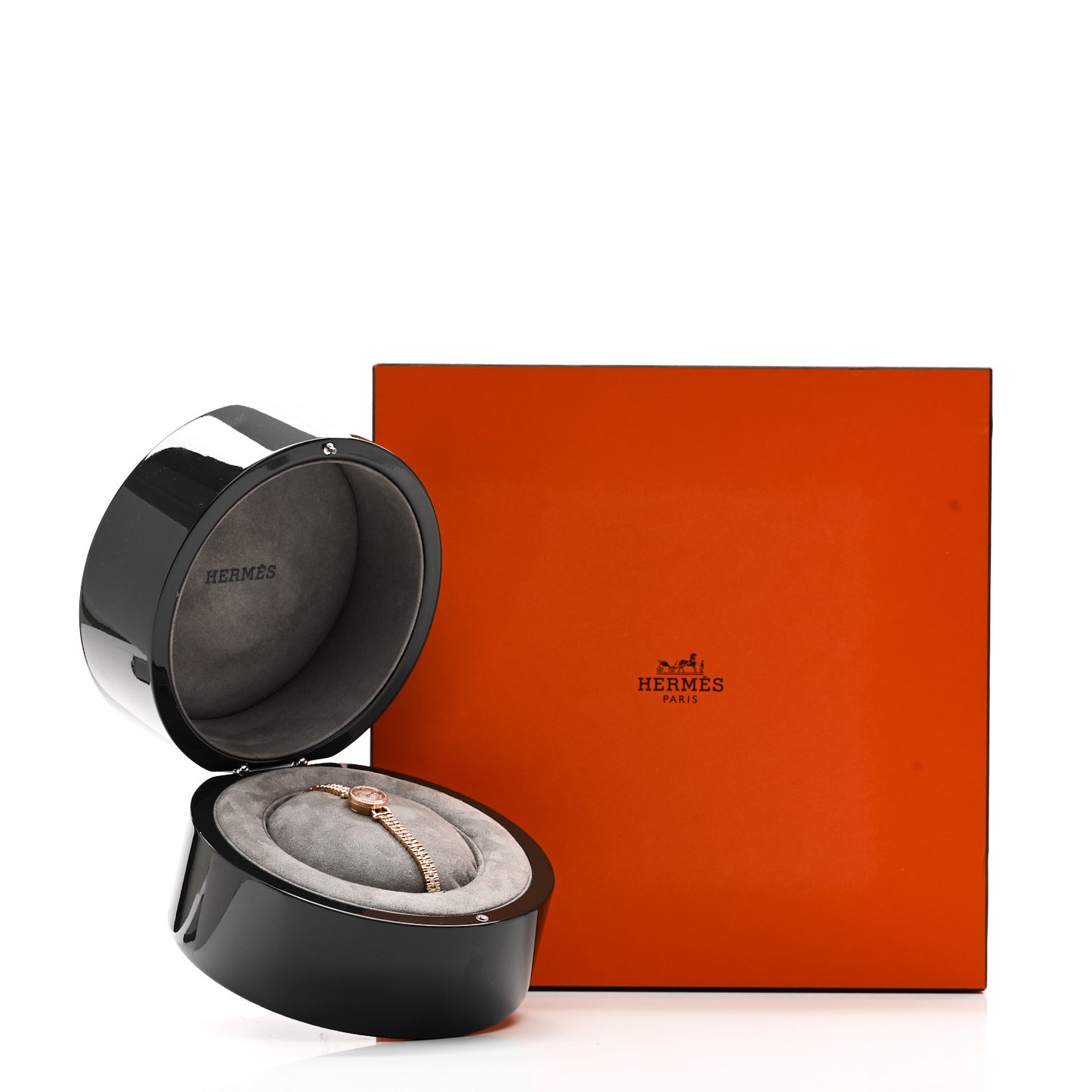 18K Rose Gold Diamond Pink Sapphire 16mm Faubourg Quartz Watch