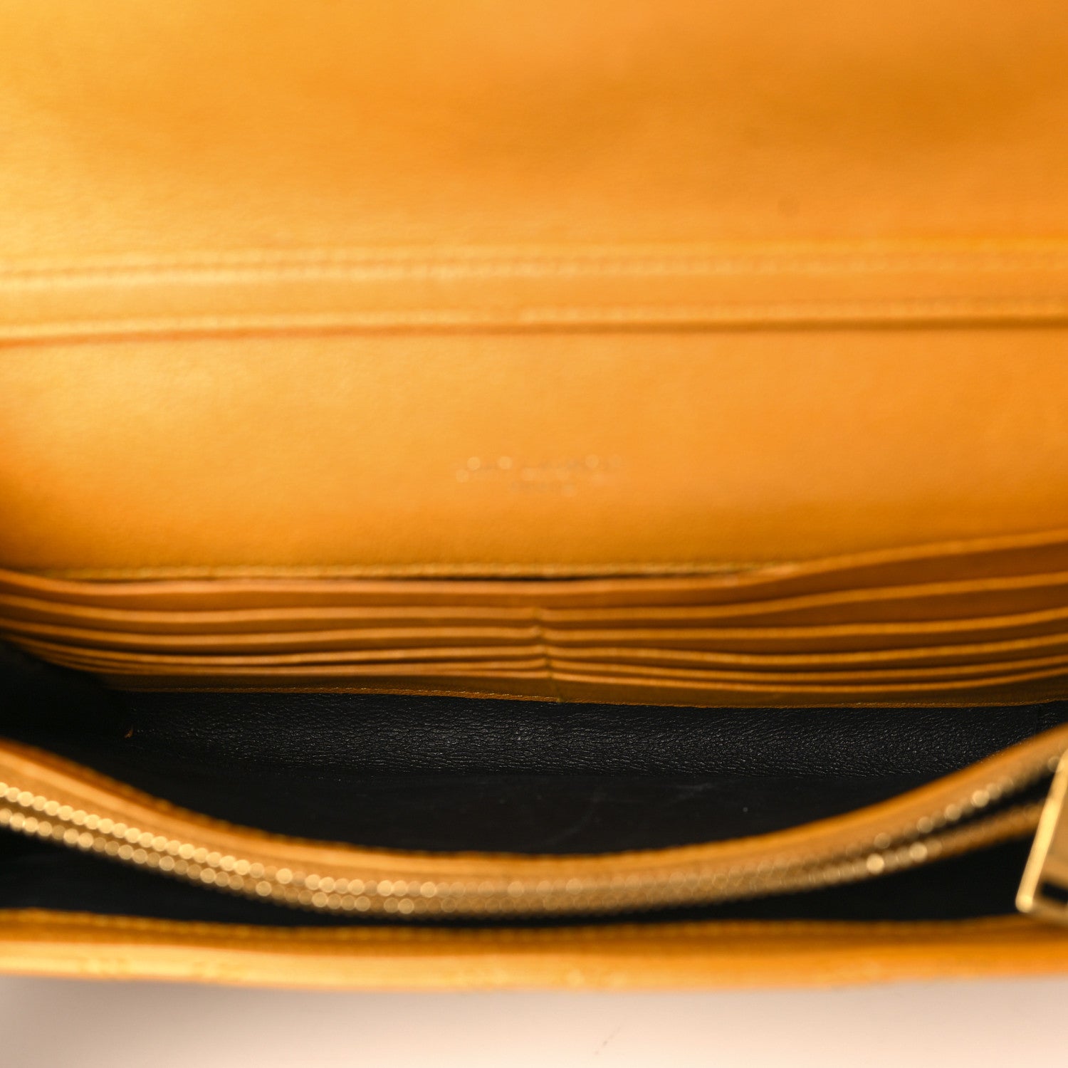 Saint Laurent Lambskin Diamond Quilted Becky Chain Wallet Saffran 5 of 14