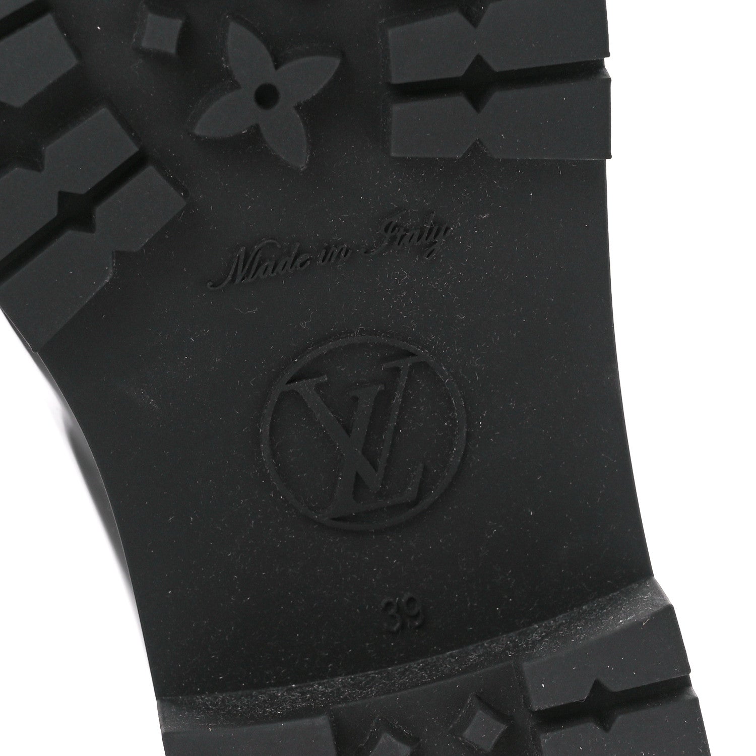 Louis Vuitton Rubber Embossed Monogram Drops Flat Half Boots 39 Black 6 of 7