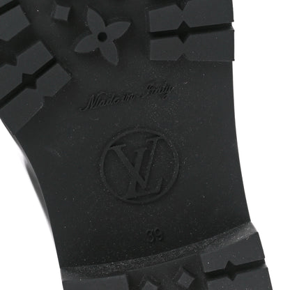 Louis Vuitton Rubber Embossed Monogram Drops Flat Half Boots 39 Black 6 of 7