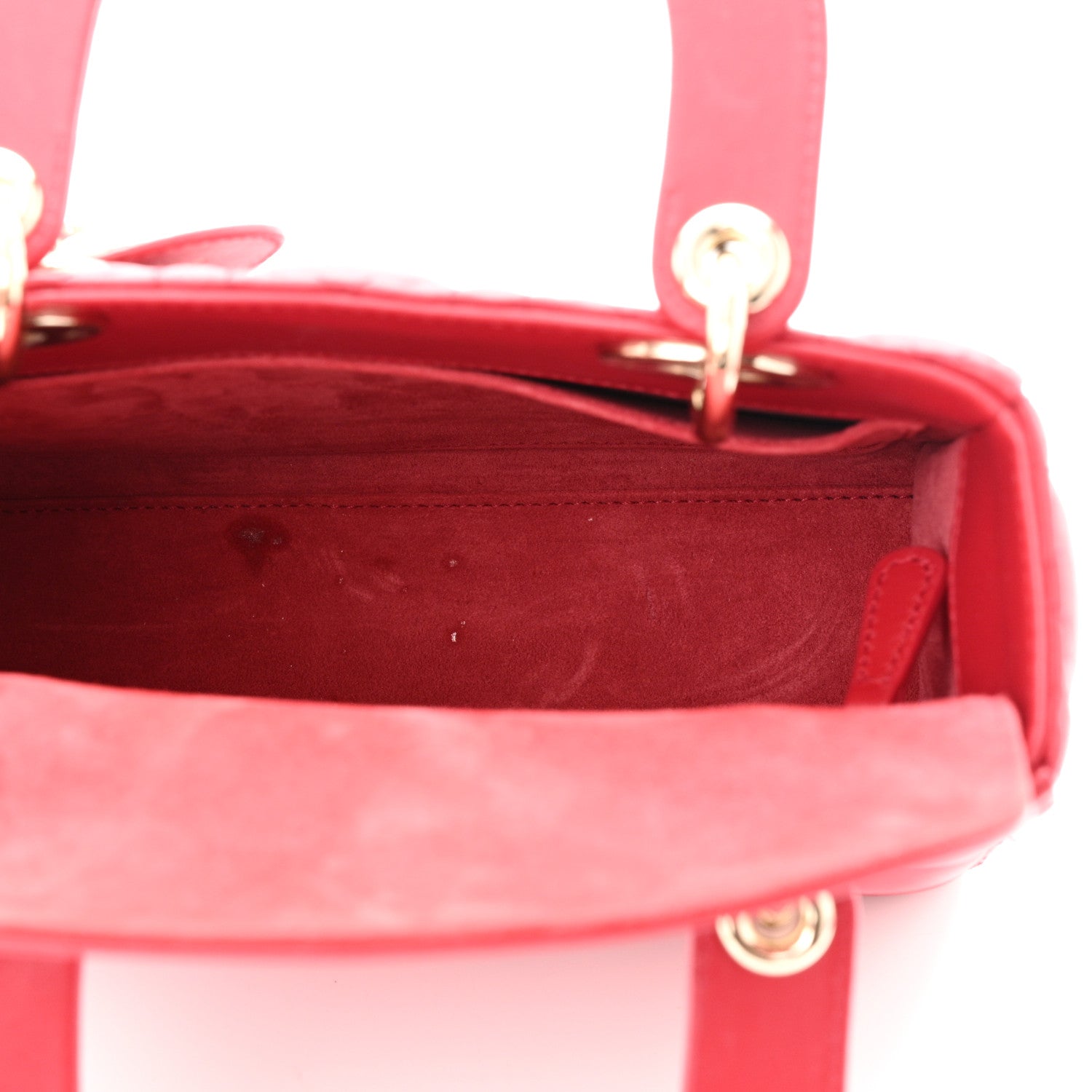 Christian Dior Lambskin Cannage Small My ABCDior Lady Dior Red 5 of 12