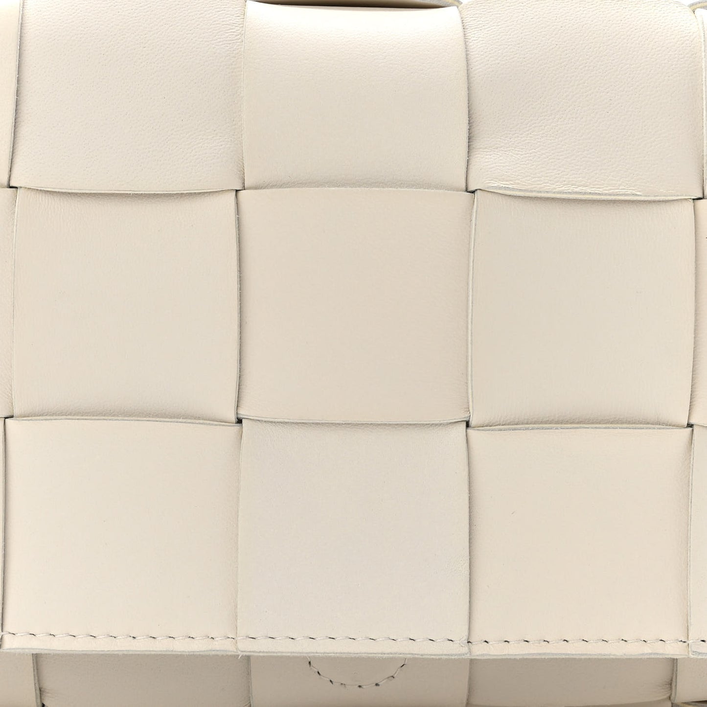 Lambskin Maxi Intrecciato Cassette Crossbody Bag White