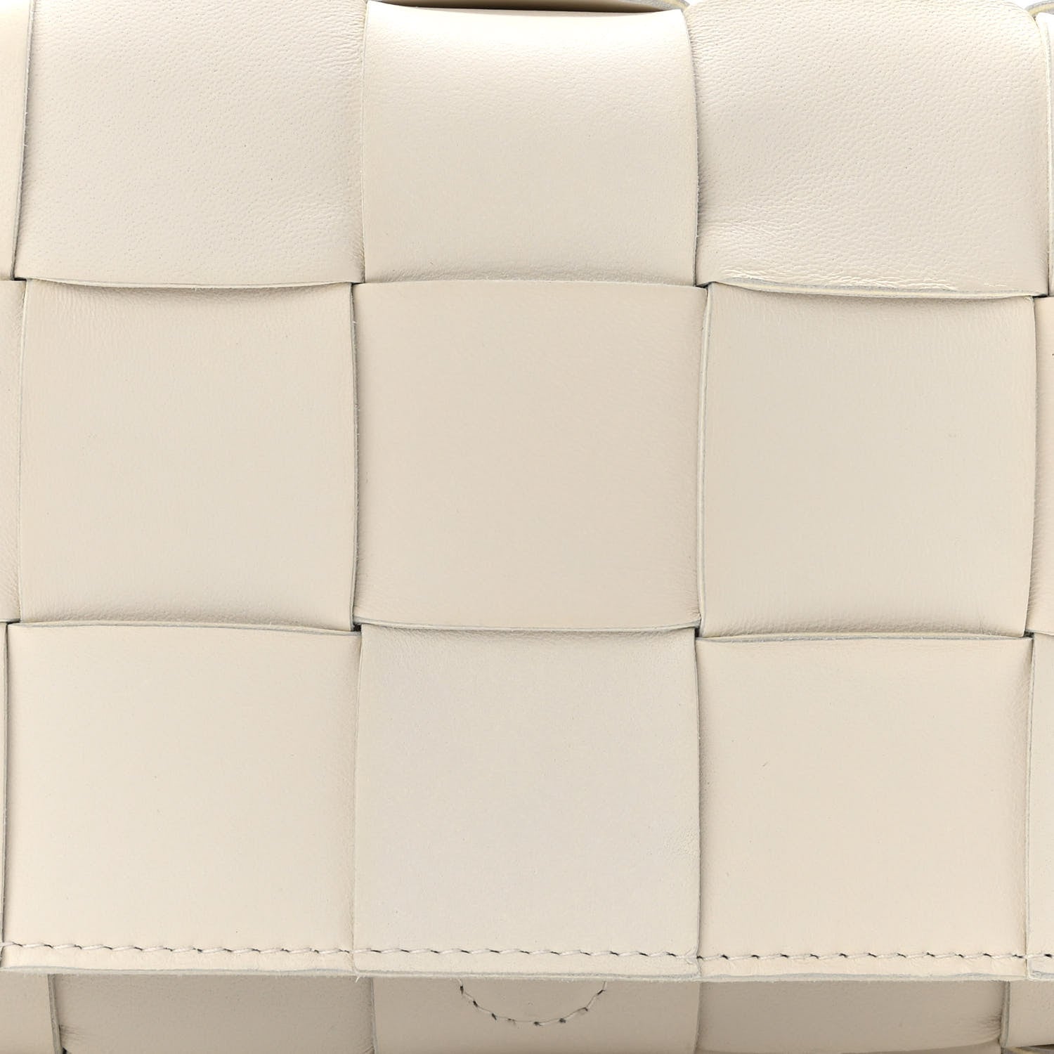 Bottega Veneta Lambskin Maxi Intrecciato Cassette Crossbody Bag White 8 of 10