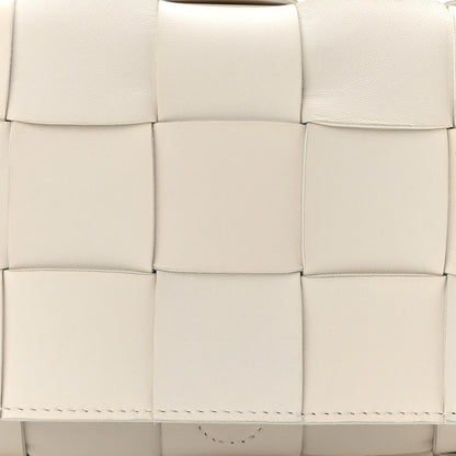 Bottega Veneta Lambskin Maxi Intrecciato Cassette Crossbody Bag White 8 of 10
