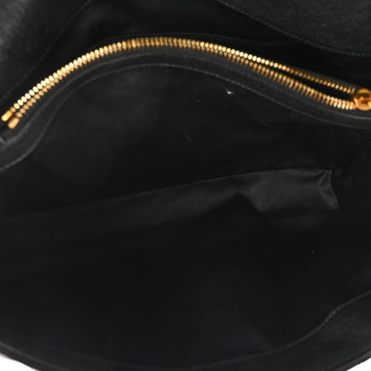 Saint Laurent Sheepskin Matelasse Chevron Monogram Large College Satchel Black 5 of 11