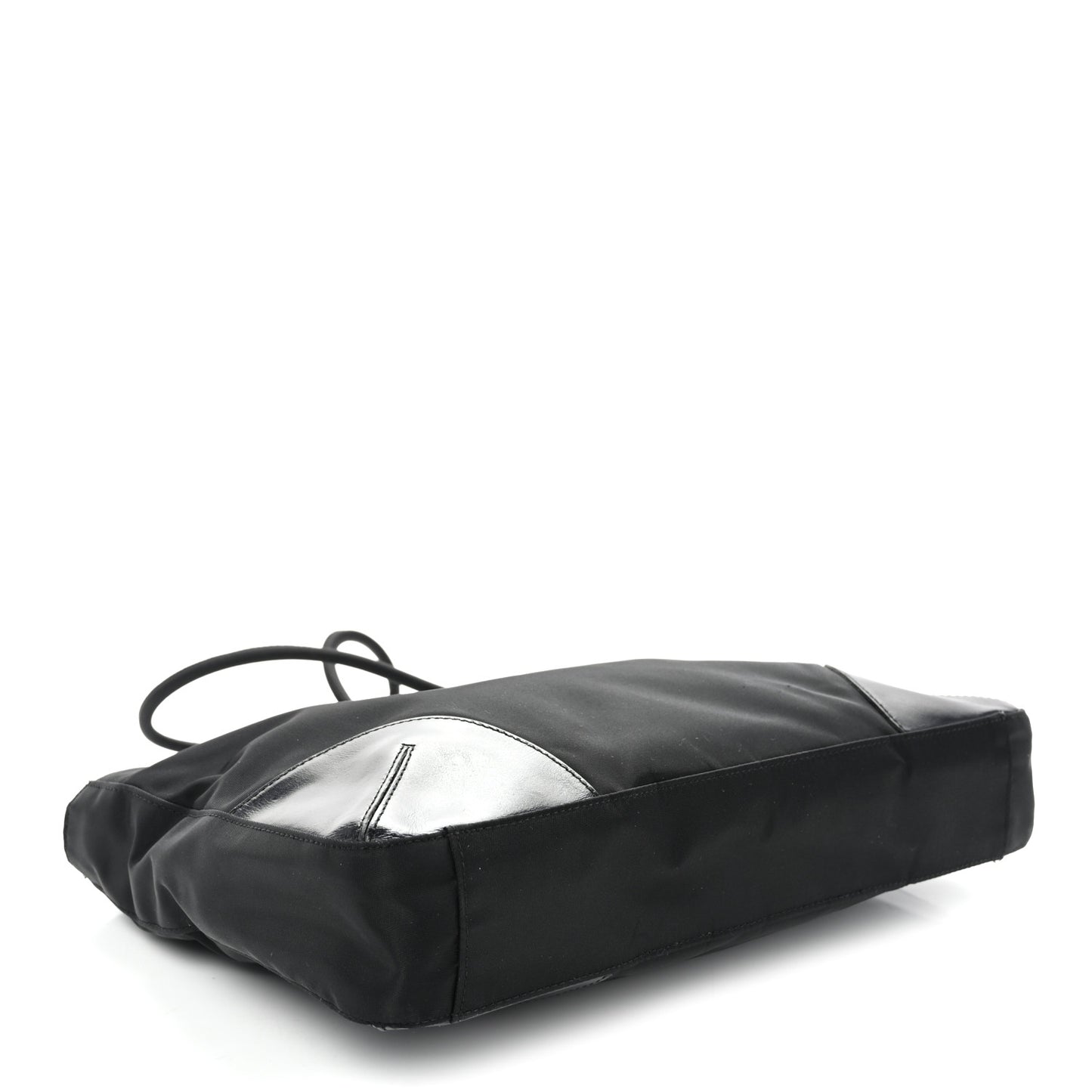 Tessuto Nylon Calfskin Shopping Tote Black