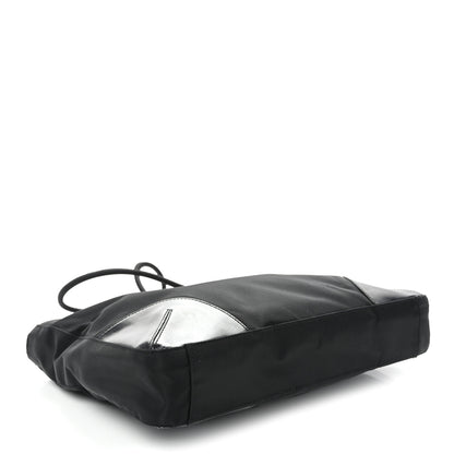 Prada Tessuto Nylon Calfskin Shopping Tote Black 4 of 11