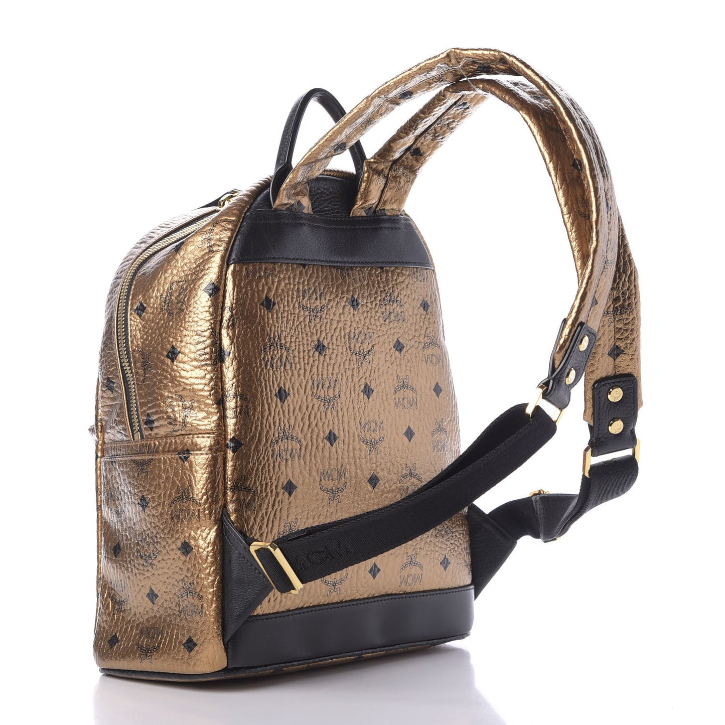 Metallic Visetos Small Stark Backpack Gold