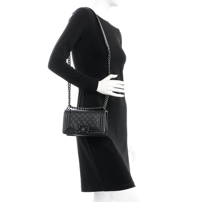 Chanel Calfskin Quilted Small Boy Flap So Black 2 of 9