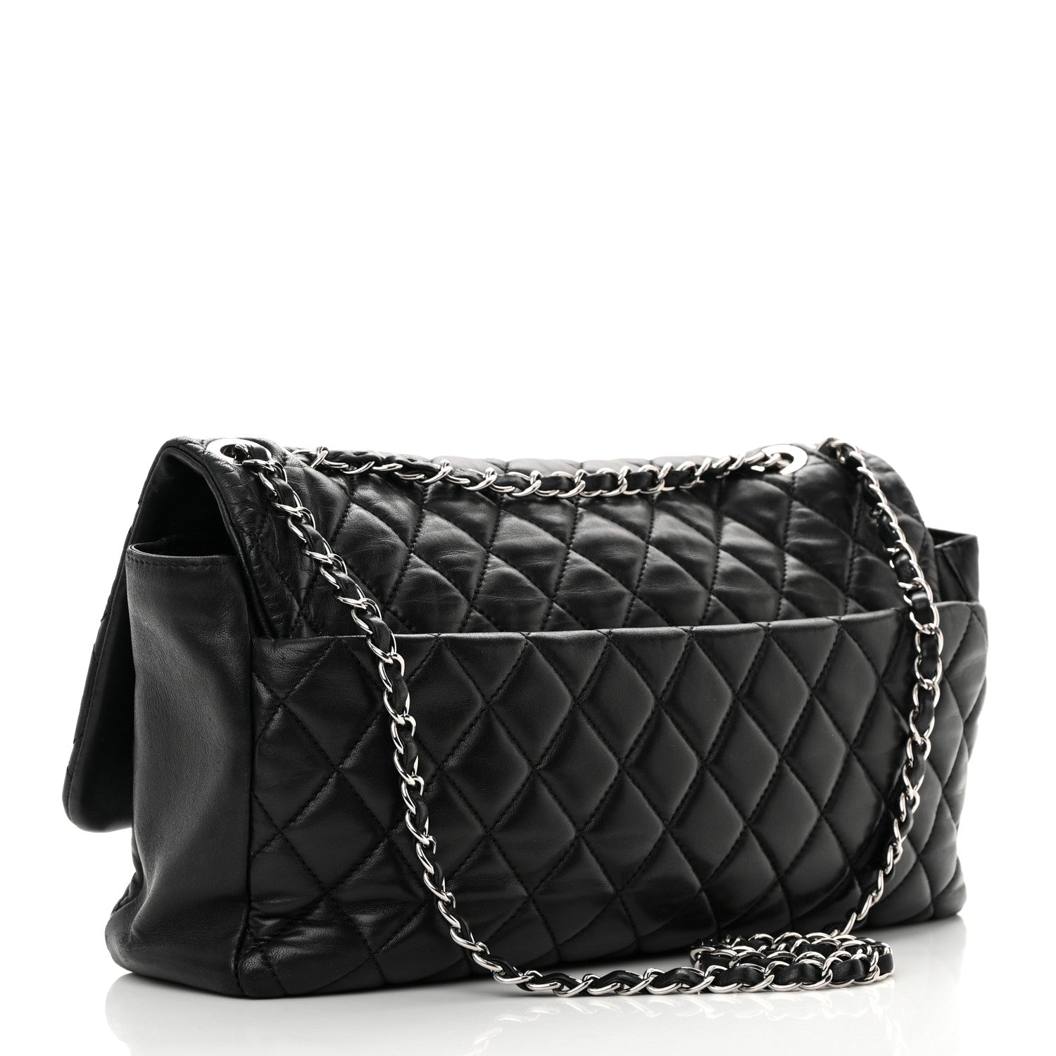 Chanel Lambskin Quilted Jumbo Coco Rain Flap Black 4 of 24