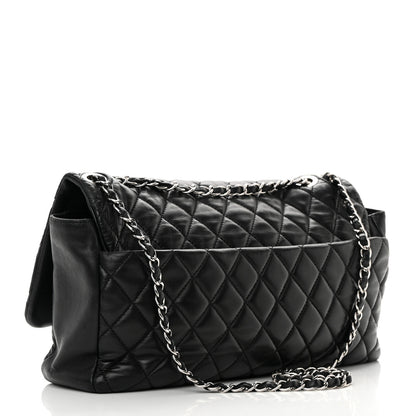 Chanel Lambskin Quilted Jumbo Coco Rain Flap Black 4 of 24