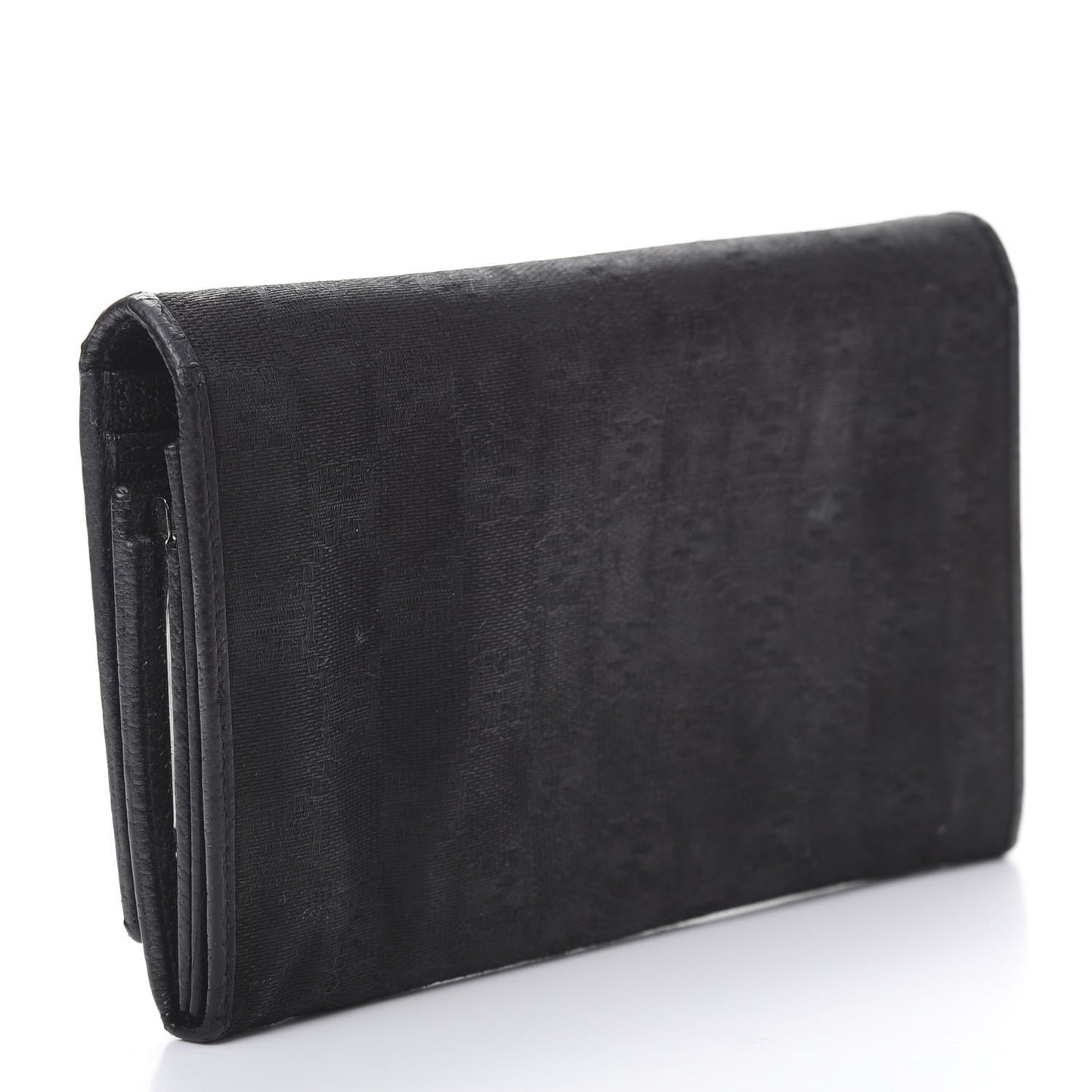 Monogram Metal Bar Continental Flap Wallet Black