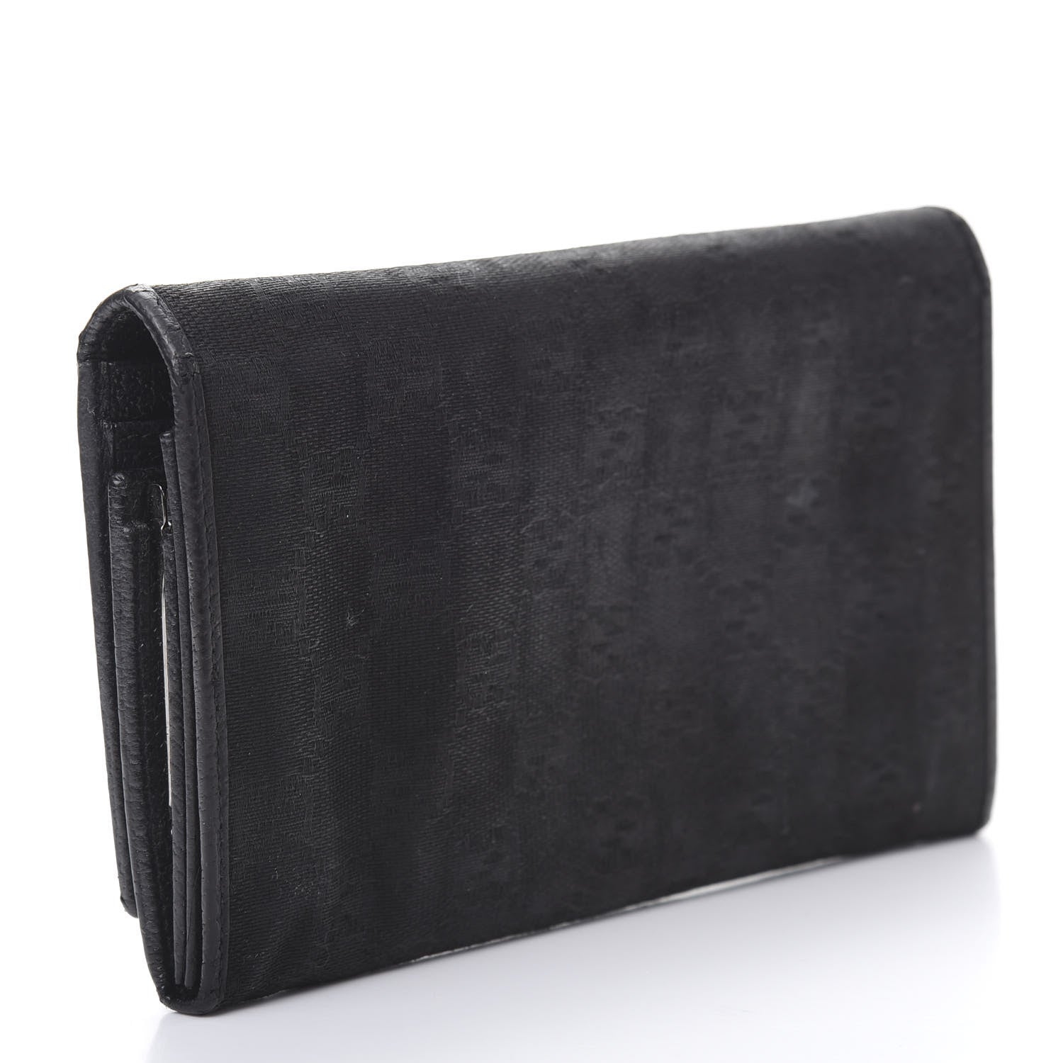Gucci Monogram Metal Bar Continental Flap Wallet Black 3 of 13