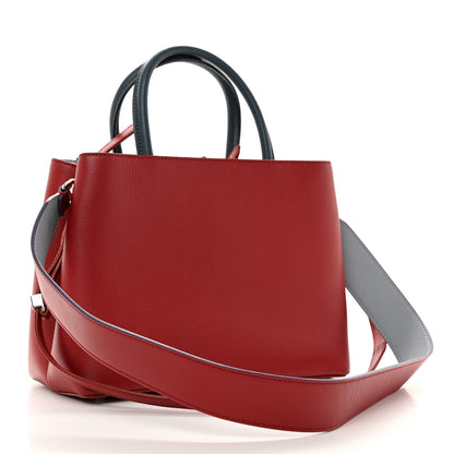 Fendi Vitello Dolce Fox Mink Crystal Bi-Color Monster Mirror Charm Petite 2Jours Tote Ribes 2 of 13