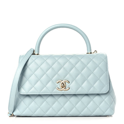 Chanel Caviar Quilted Small Coco Handle Flap Light Blue 1 of 10